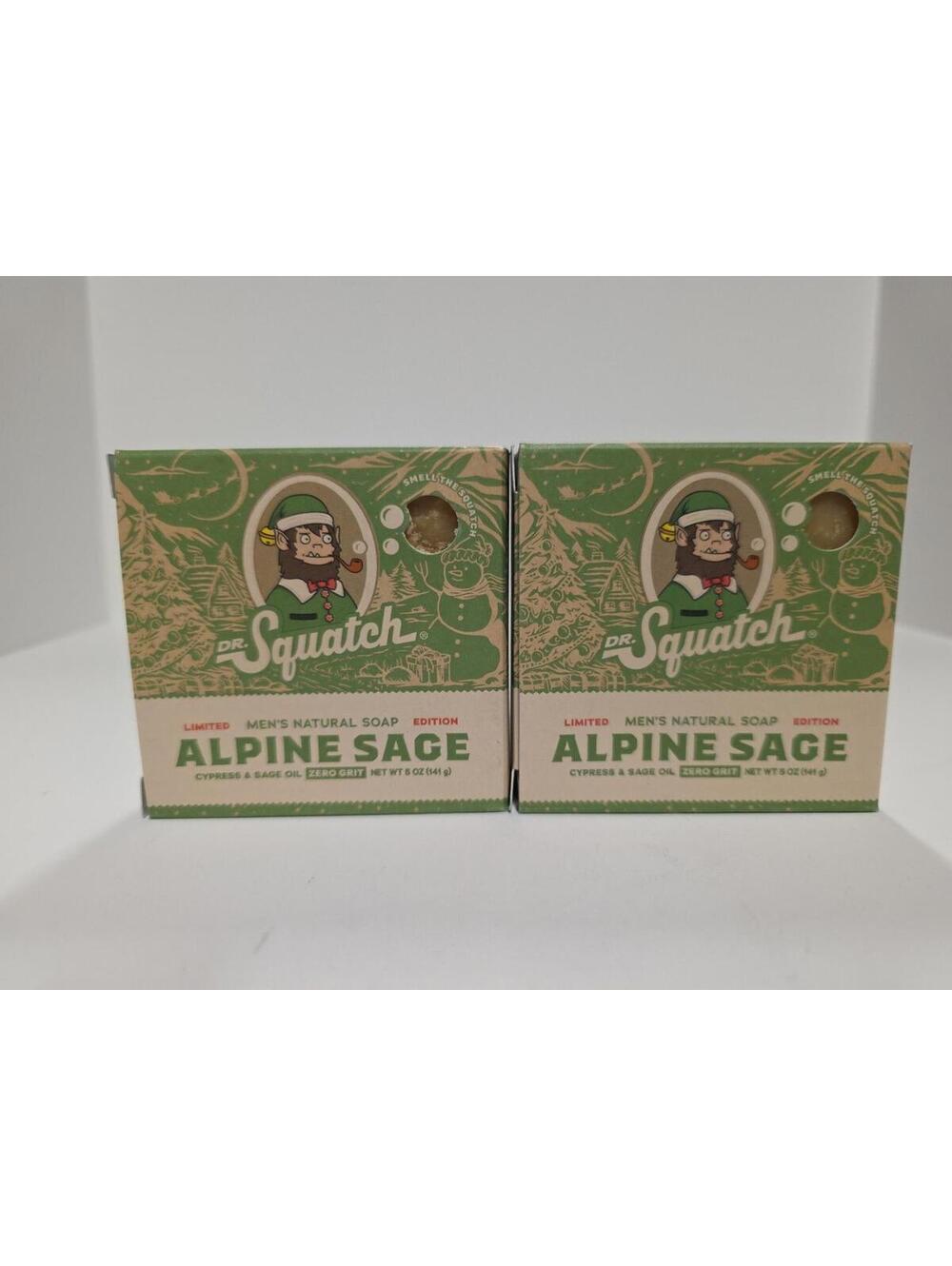 (2 PACK) Dr.Squatch Men's Soap- Alpine Sage, 5 oz